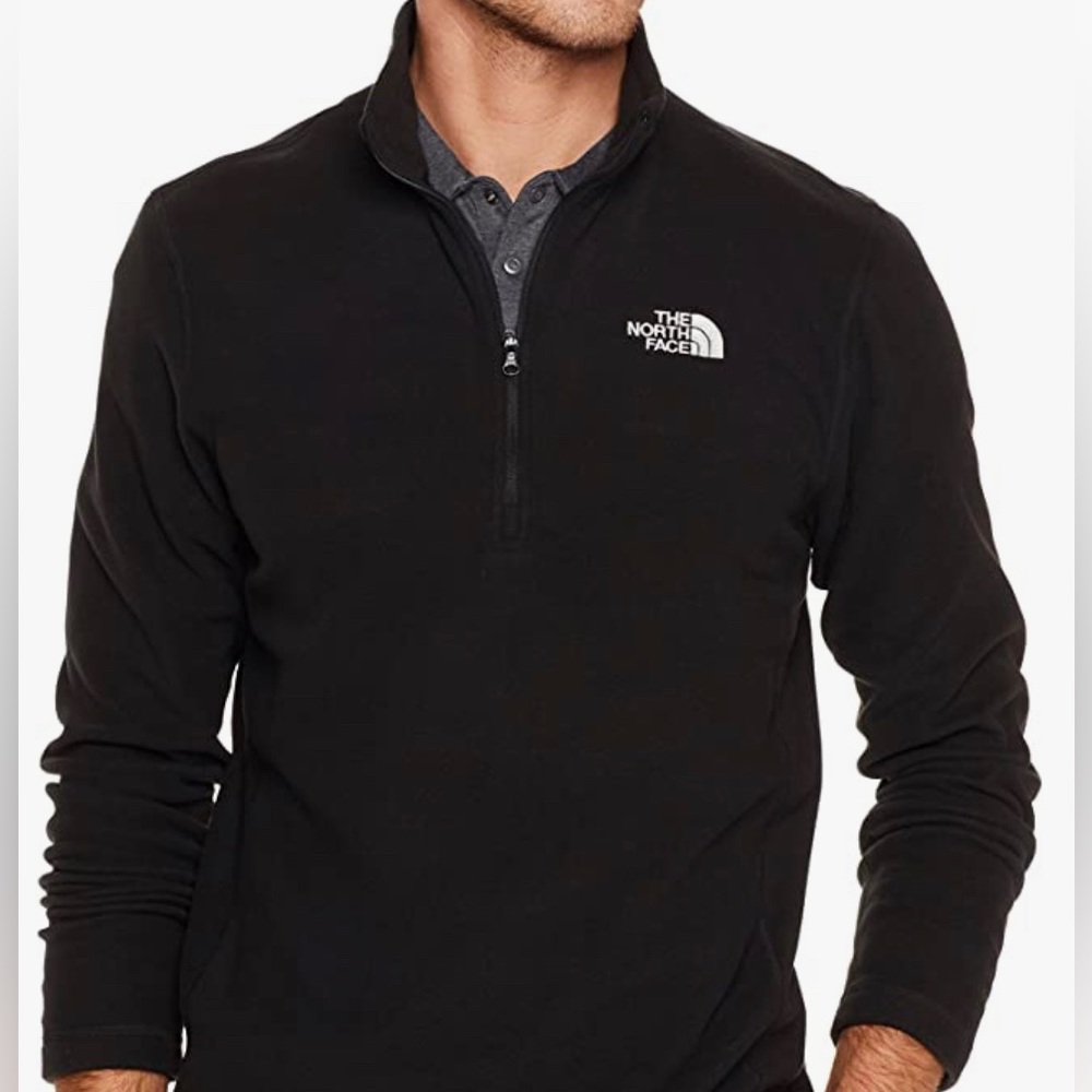 the NorthFace Men’s 1/4 zip Fleece - black, new